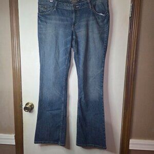 Arizona Jean Co Favorite Bootcut Jeans Women's 15 Long Mid Rise Stretch Denim